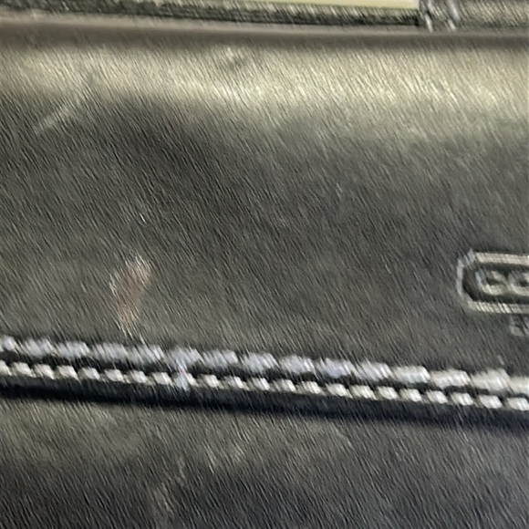 COACH BLACK LEATHER VINTAGE TURN LOCK CLOSURE STITCHED WALLET - Picture 12 of 16